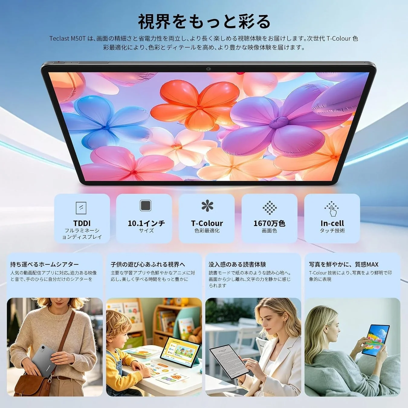 Teclast M50Tタブレットのディスプレイ技術に関する詳細