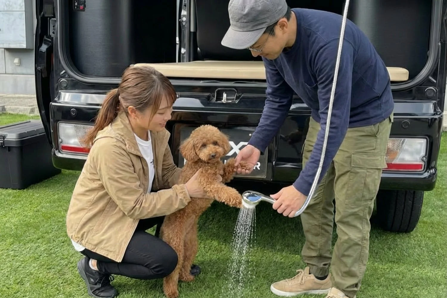 愛犬とシャワー