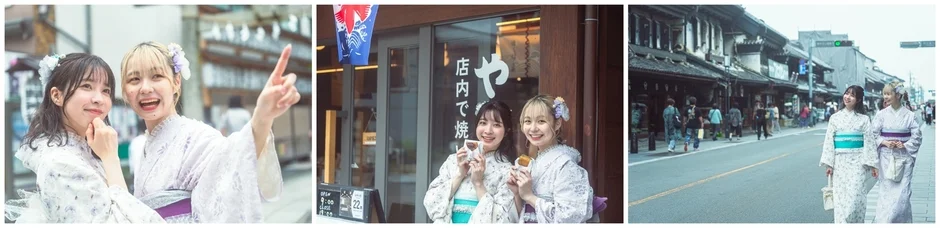 浴衣で食べ歩き
