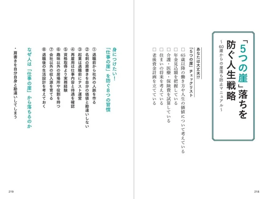 5つの崖防止マニュアルのチェックリスト