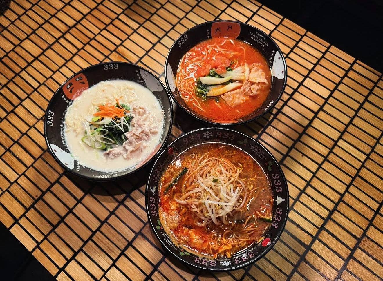 三種類のラーメン
