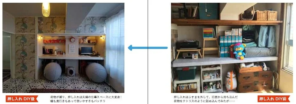 押し入れDIYでワークスペースに