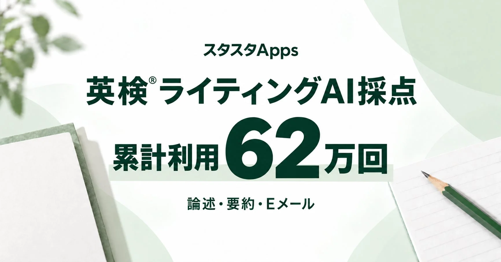 英検®ライティングAI採点 累計利用62万回