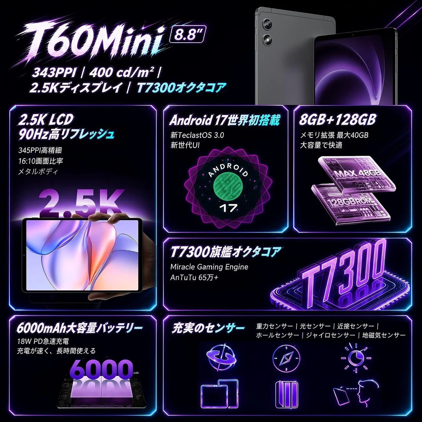 Teclast T60Mini スペック概要