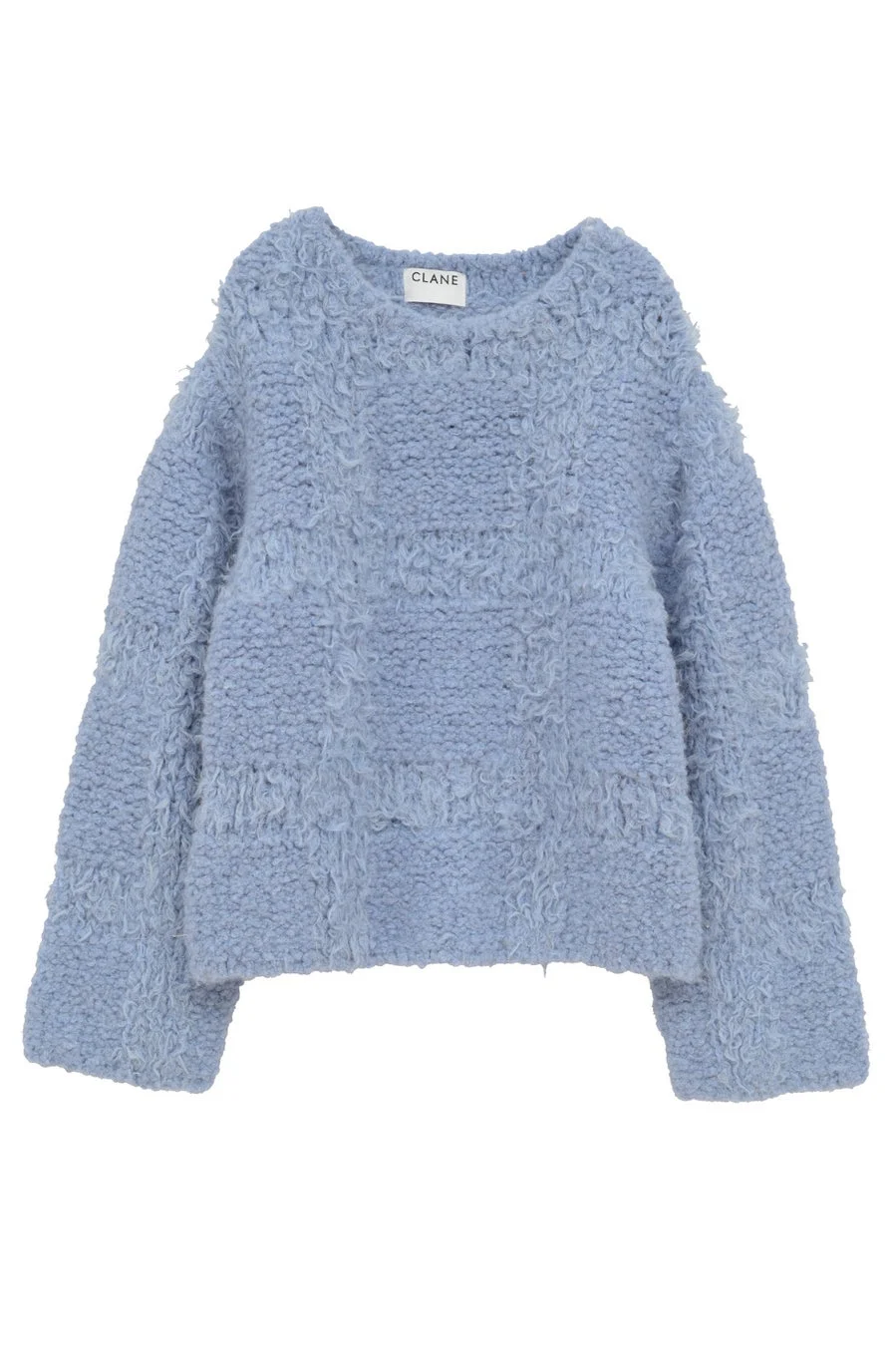 KIM YOU JUNG×CLANE CHECK SHAGGY HAND KNIT TOPS