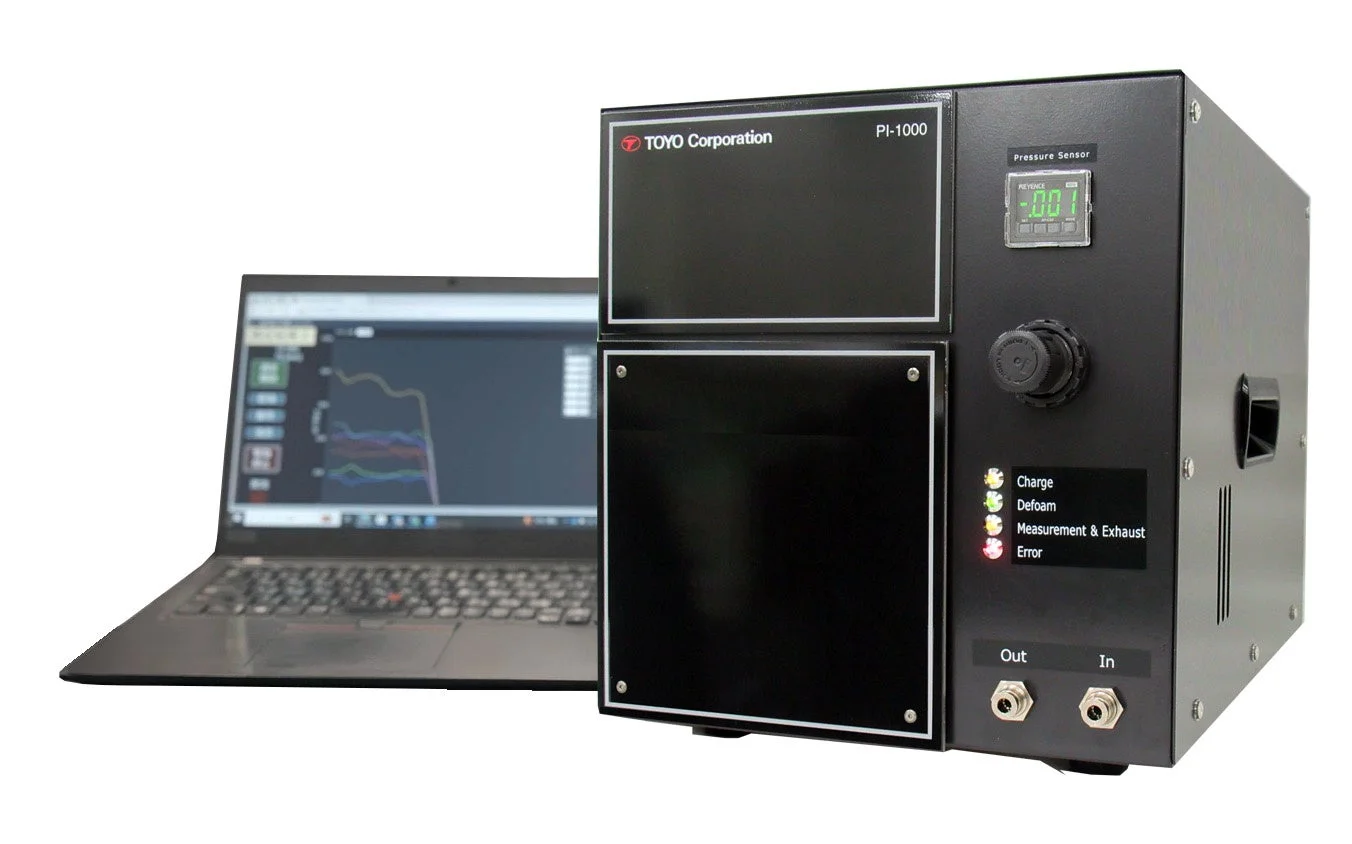 PI-1000測定装置とデータ表示用ラップトップ