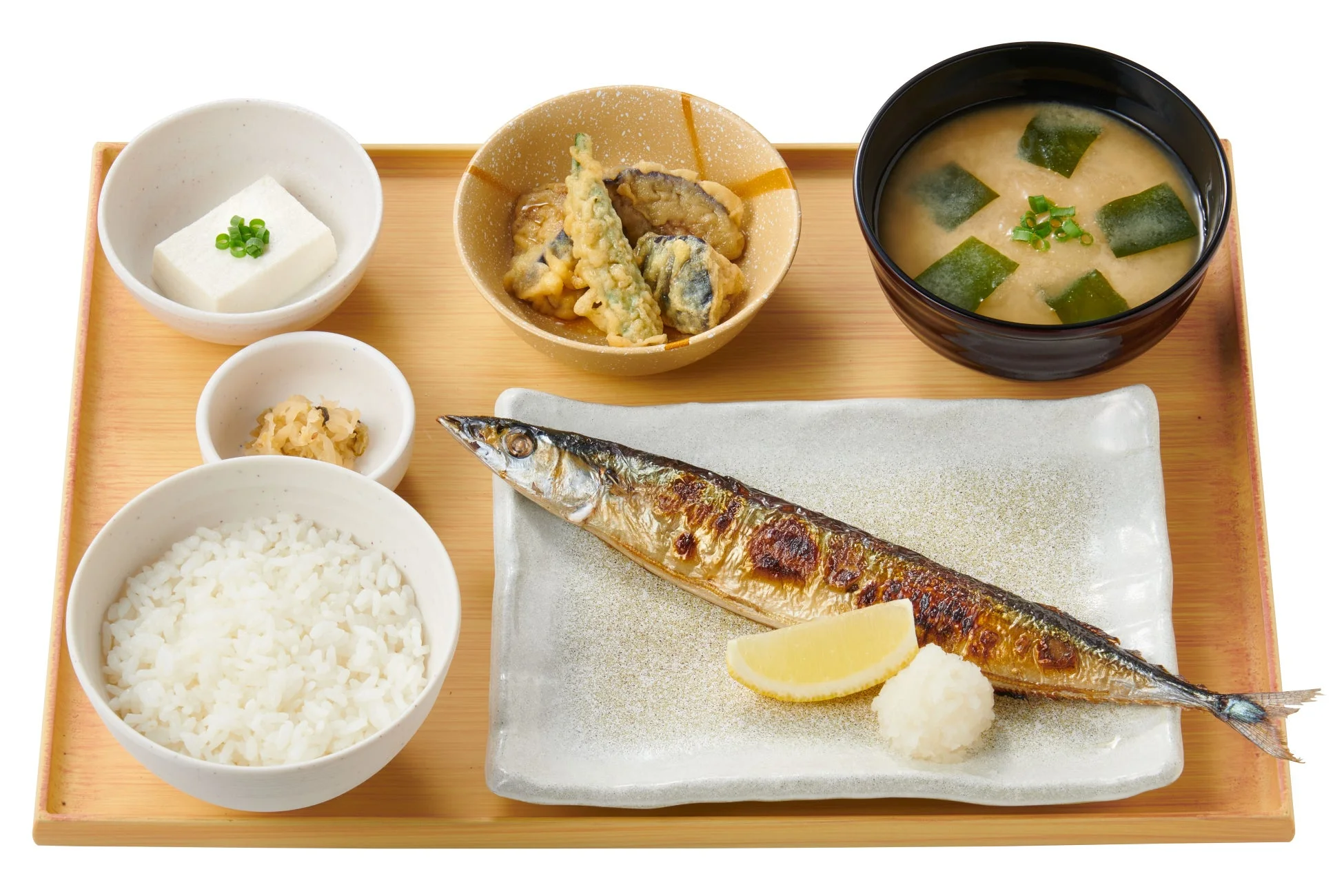 揚げ出し茄子小鉢付さんまの塩焼定食
