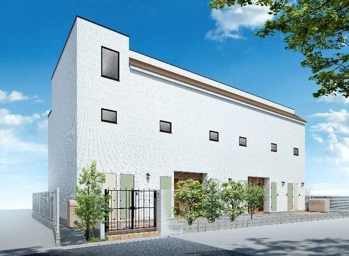 白いモダンな集合住宅