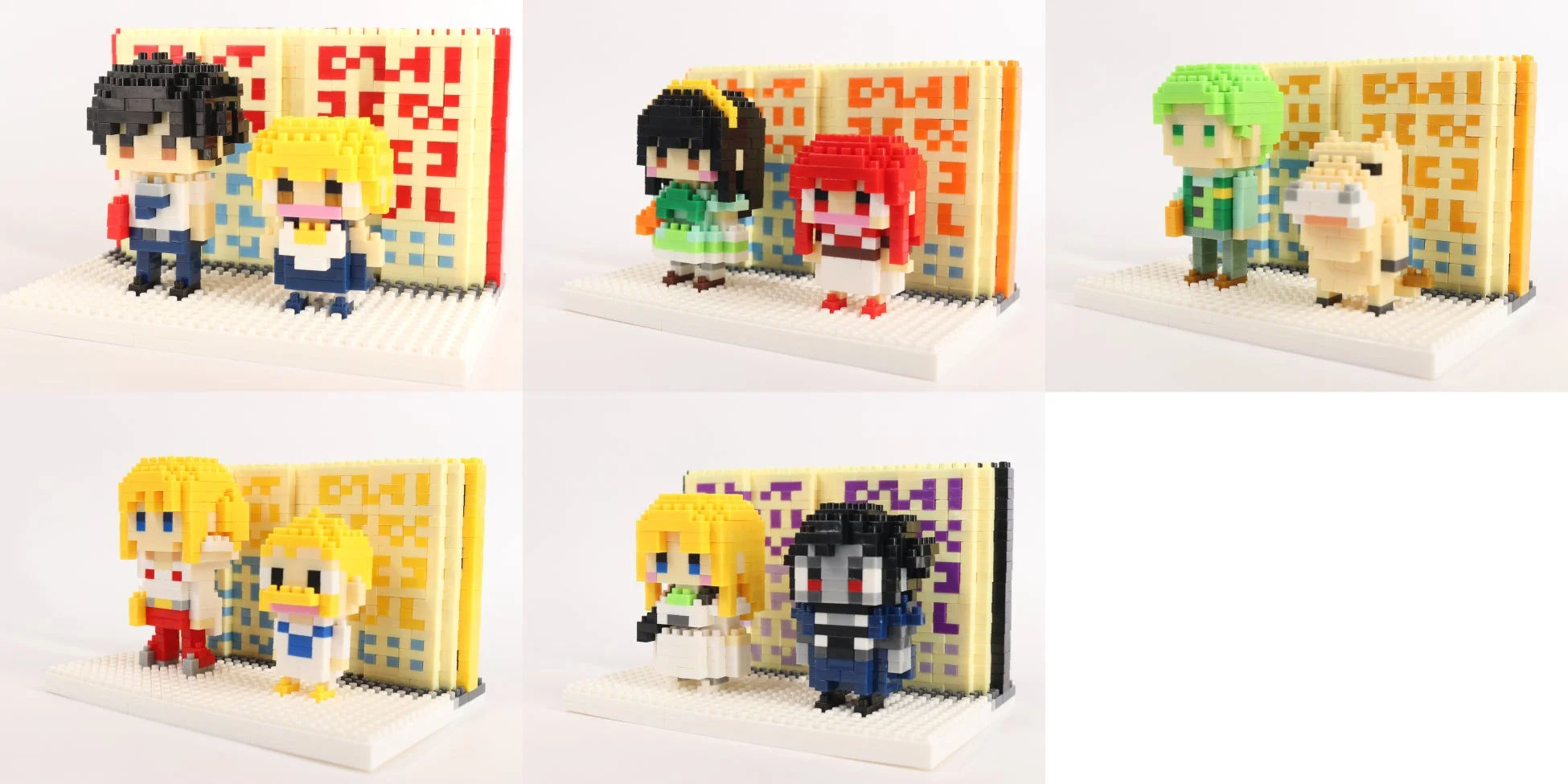 ブロック製フィギュアのグループショット
