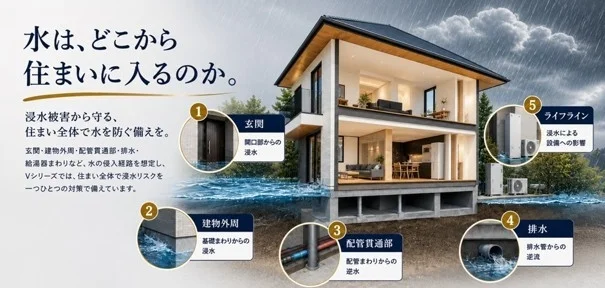 家屋の浸水経路とVシリーズの対策