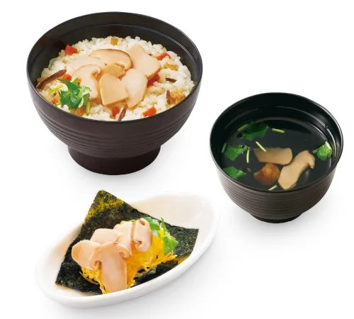 松茸ごはん、松茸の手巻き寿司、松茸のお吸い物