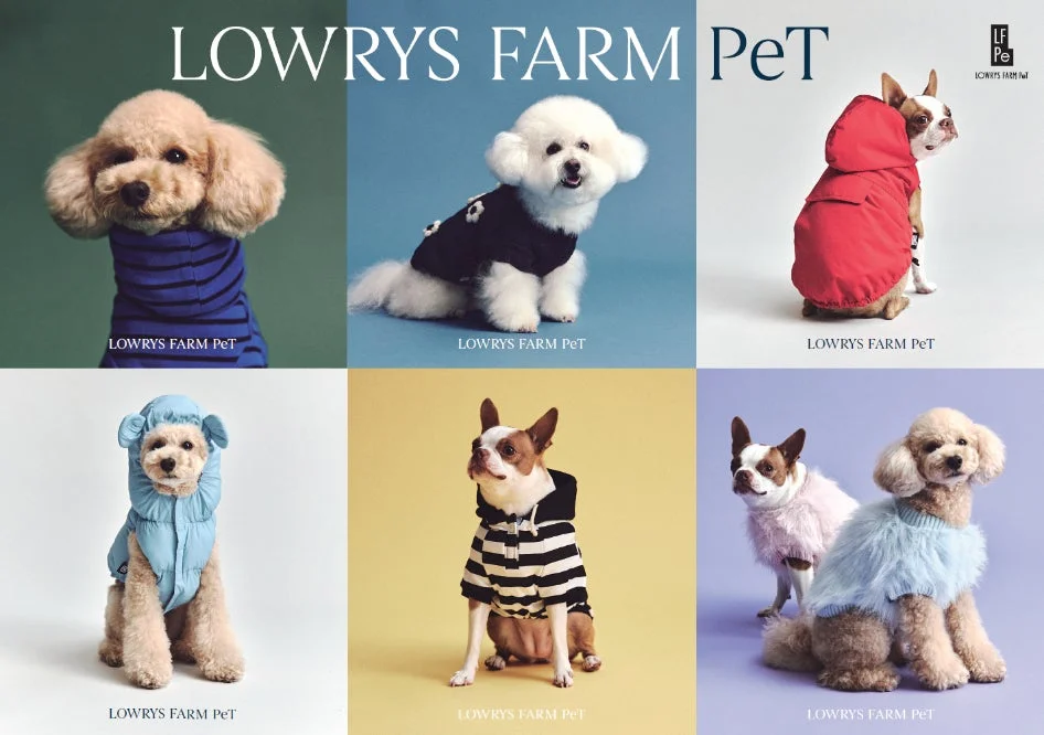 LOWRYS FARM PeTのコレクションを着用した犬たち